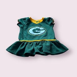 Baby NFL Team Apparel Green Bay Packers Peplum Short Sleeve Top Size 12 Months